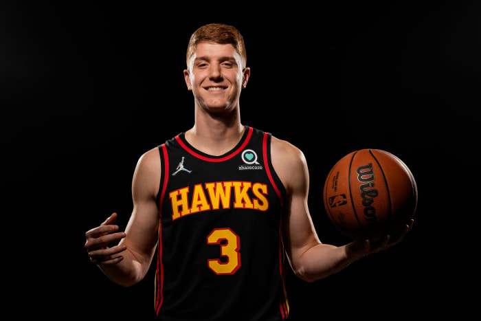 Atlanta Hawks guard Kevin Huerter (3) pictured at Hawks Media Day held at PC&E.